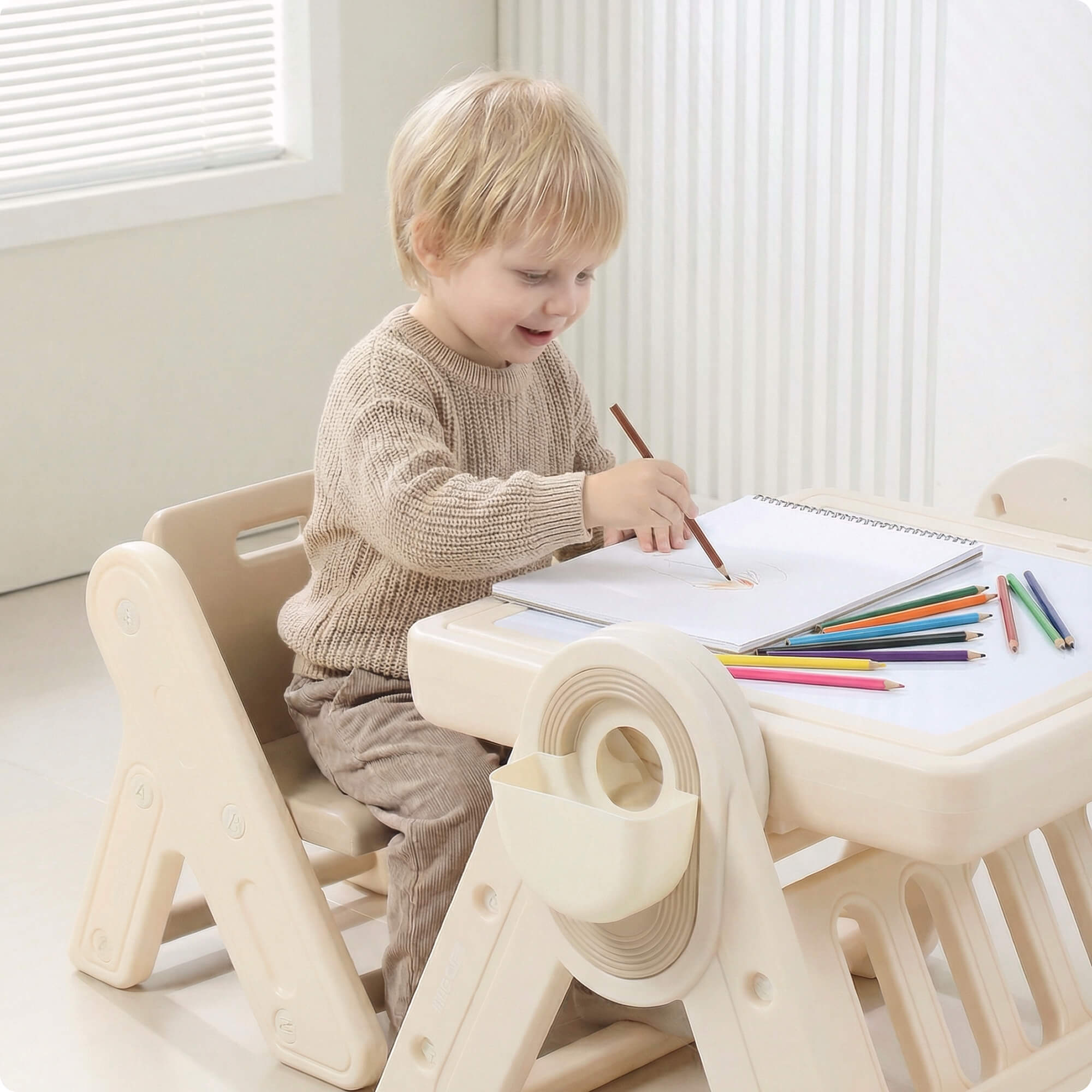 Комплект мебели UNIX Kids 4 в 1 стол трансформер и стул - фото 12