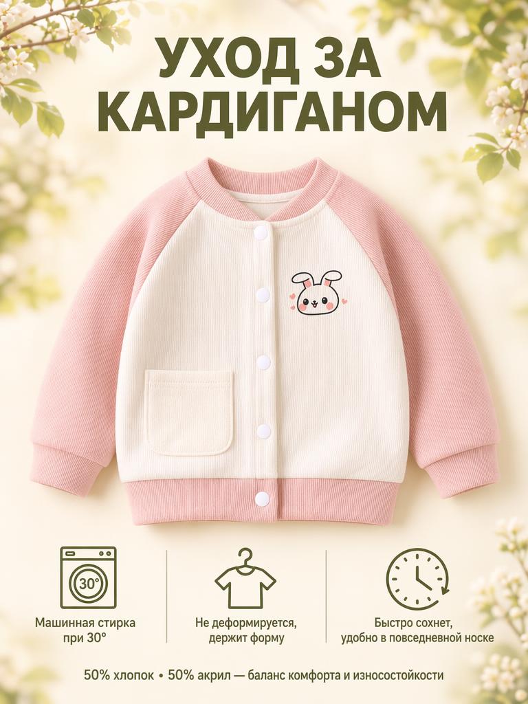 Бомбер Bambooland cardigan_pinkrabbit - фото 9