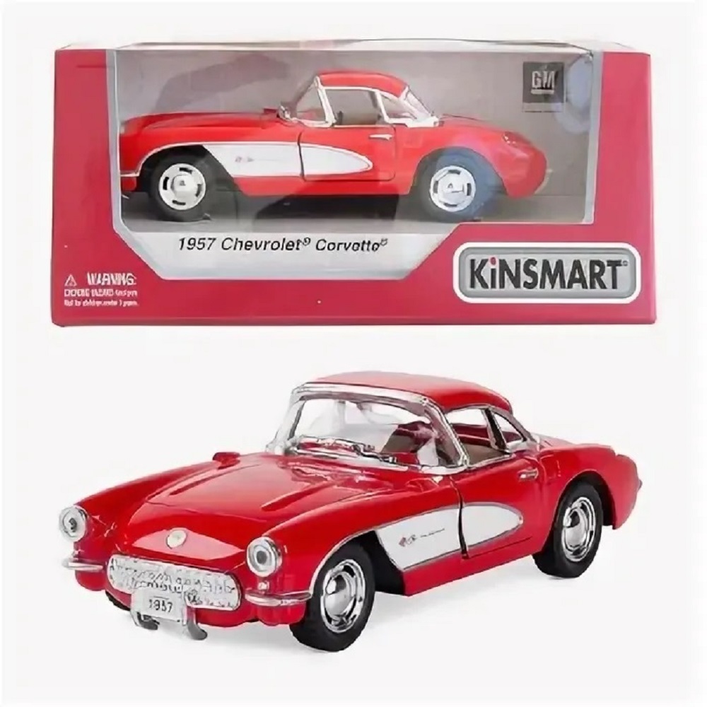 Автомобиль KINSMART Chevrolet Corvette 1957 красная 1:36 KT5316W/2 - фото 1
