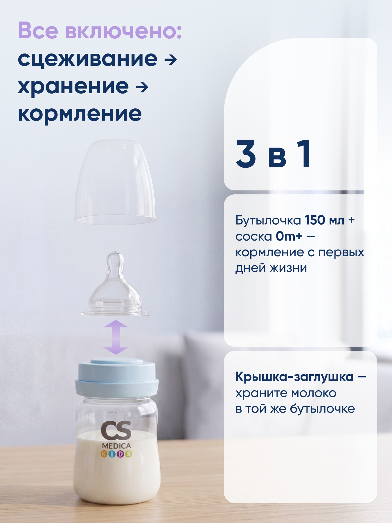 Молокоотсос механический CS MEDICA KIDS CS-41 - фото 6