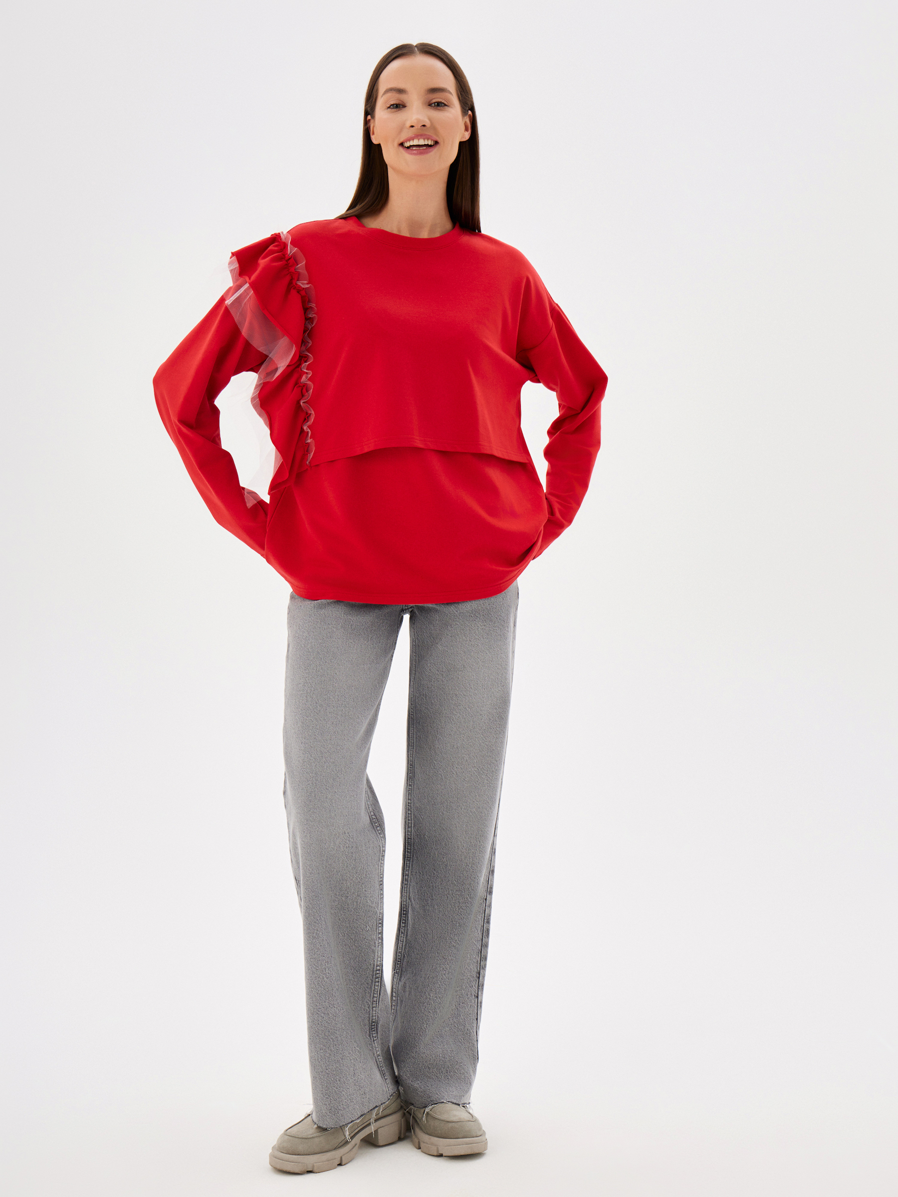 Лонгслив для кормящих Proud Mom ЛВОЛ-0500-красный - фото 8