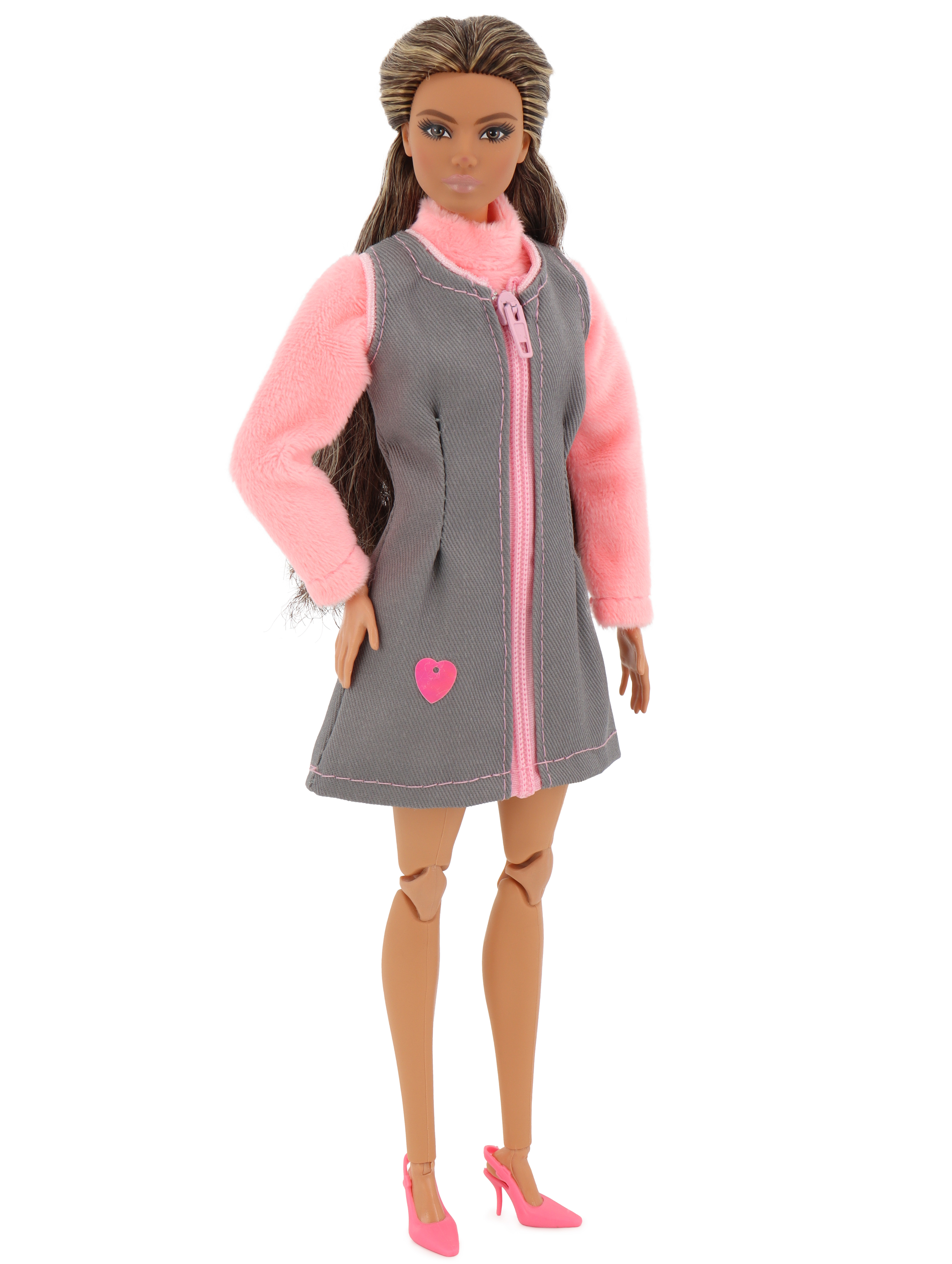 Одежда для кукол Модница 7777серый&розовый - фото 5
