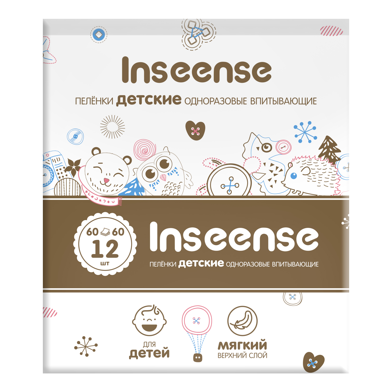 Пелёнки одноразовые INSEENSE 60х60 см 12 шт. - фото 9
