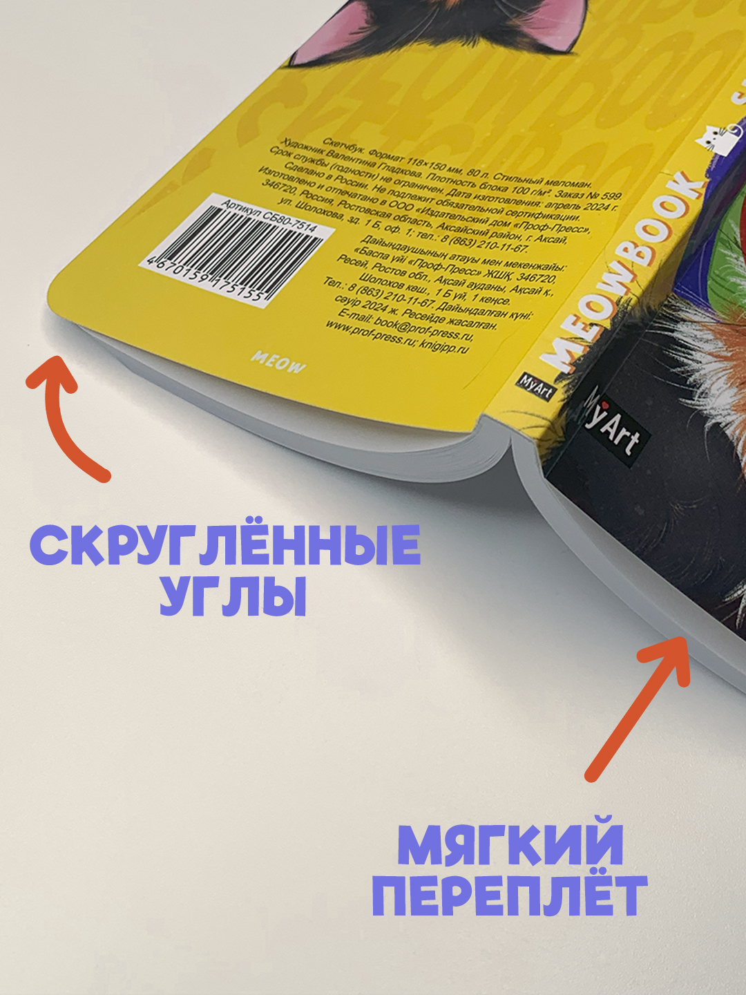 Скетчбук Проф-Пресс карманный блокнот Meowbook. А6 80 лист. 1 шт. - фото 3