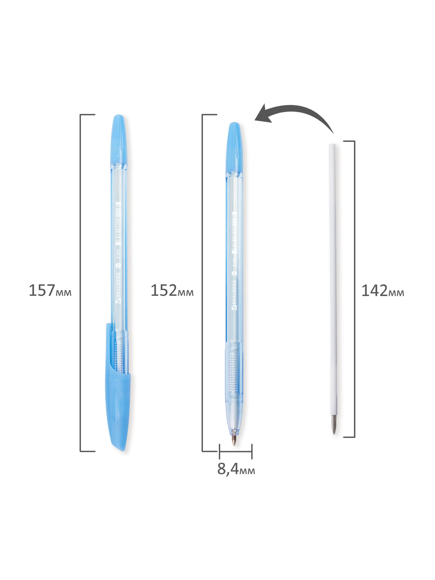 Ручка шариковая Brauberg 50 шт. - фото 17