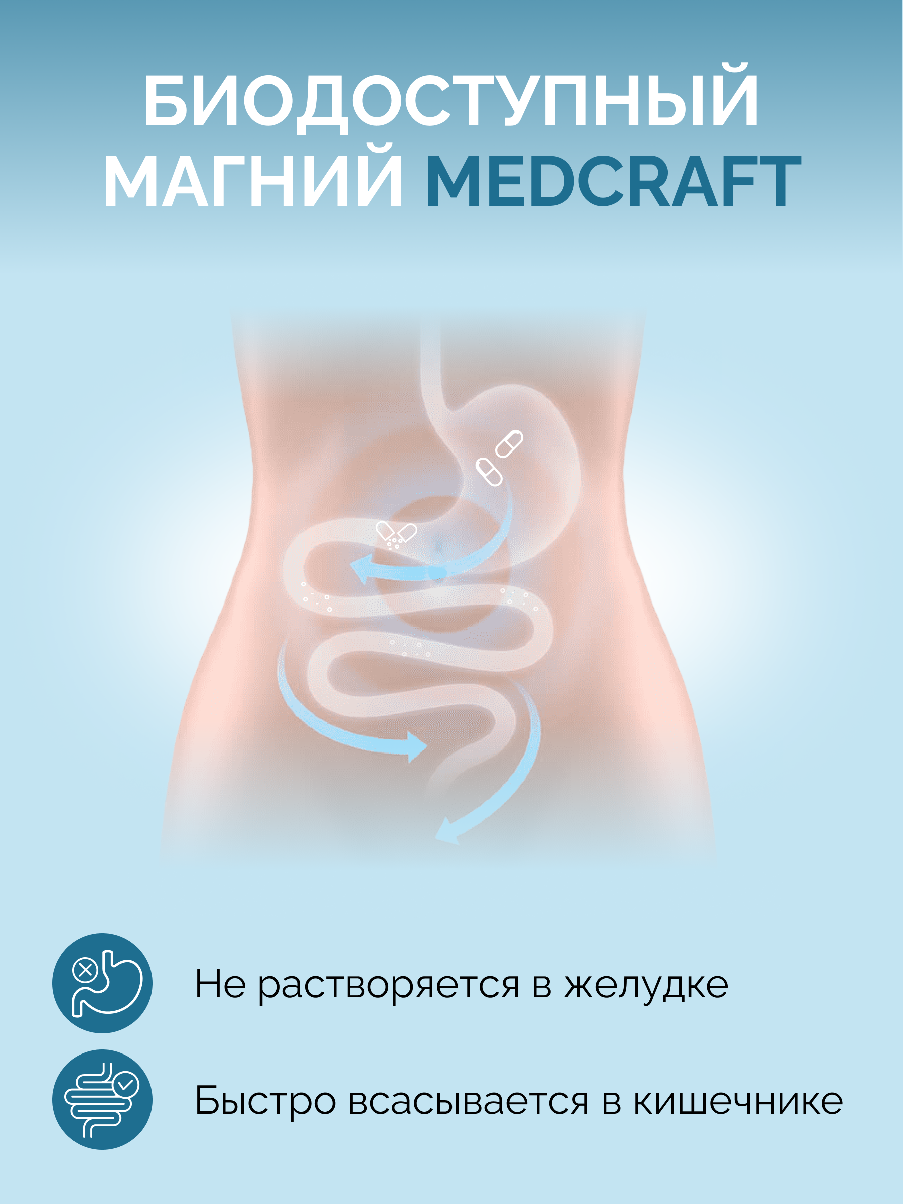 Магния бисглицинат 600 мг MedCraft с витамином B6 120 капсул - фото 3