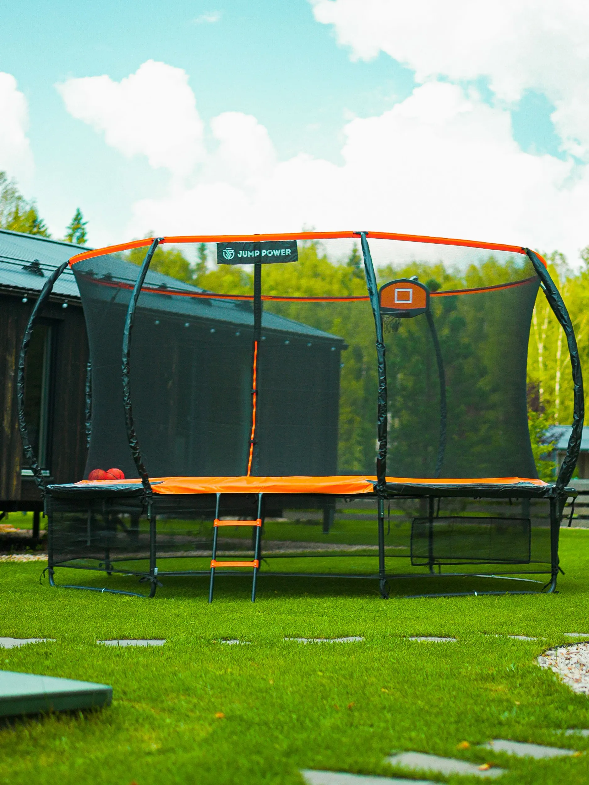 Батут Jump Power 12 ft Pro Inside Basket Orange - фото 25