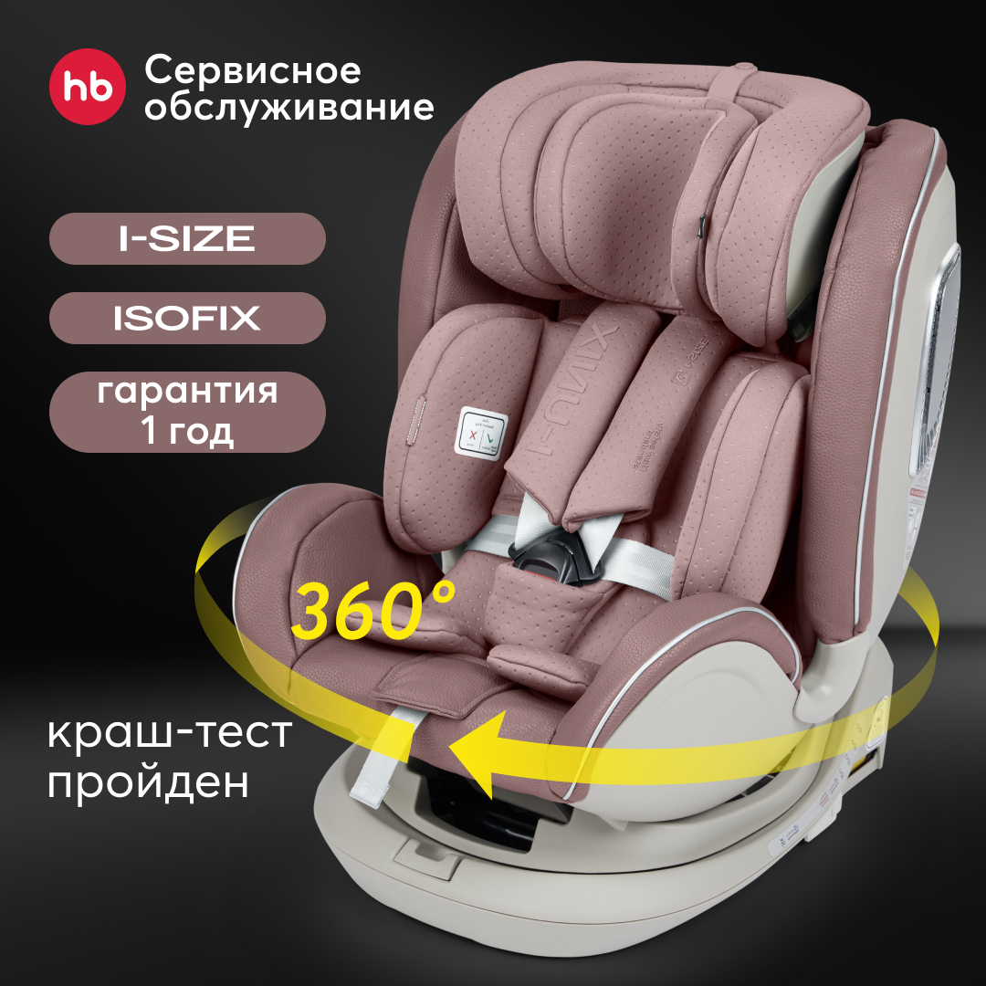 Автокресло Happy Baby I-Unix Isofix 0+/1/2/3 (0-36 кг) розовый - фото 12