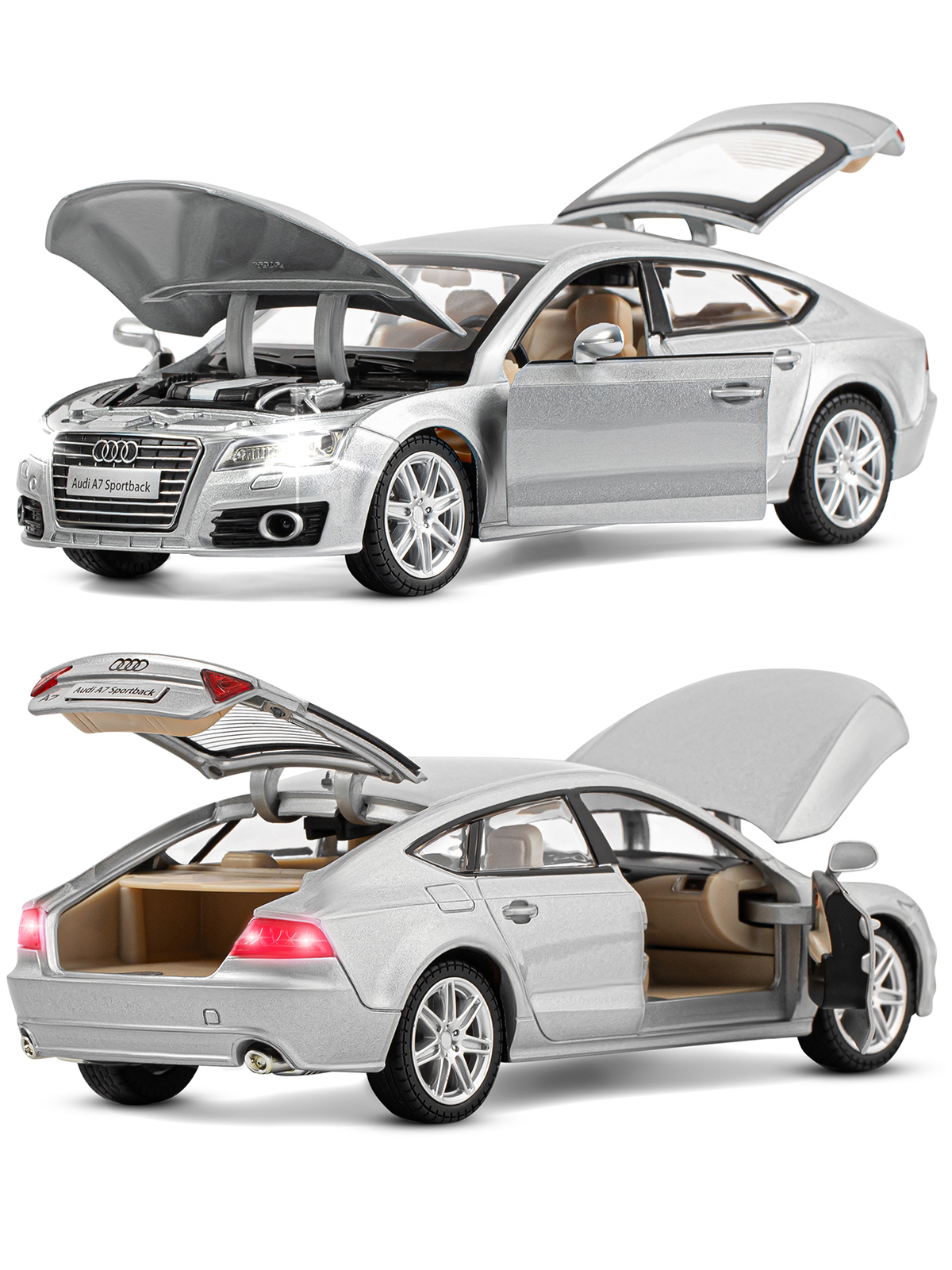Автомобиль АВТОпанорама Audi A7 1:24 JB1251020 - фото 8