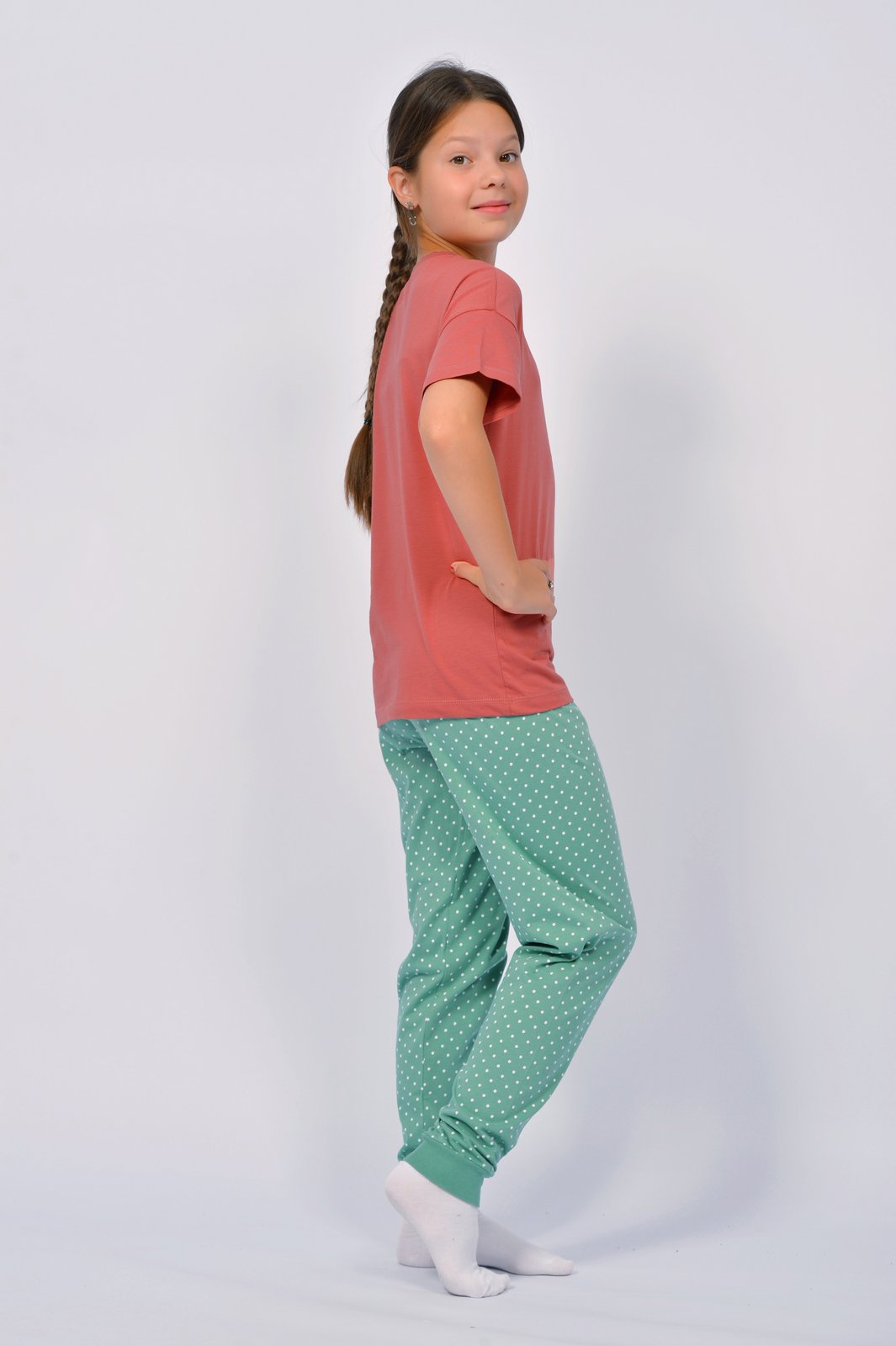 Пижама Lets Go 91277_каштановый/оливковый - фото 6