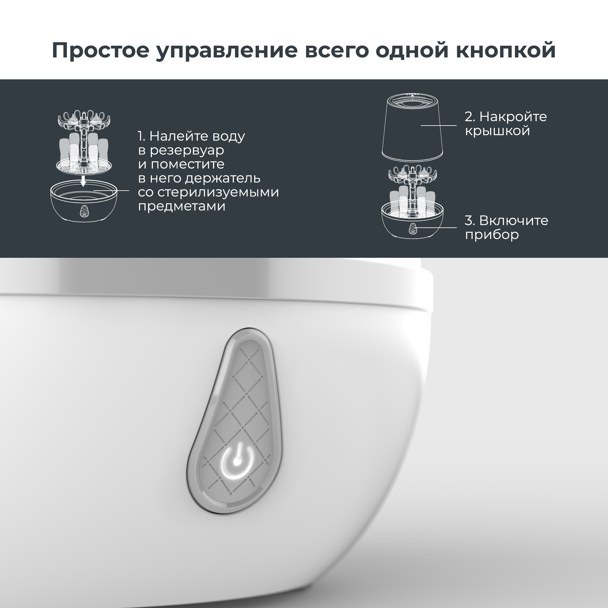 Стерилизатор для бутылочек и сосок Nuvita SteriEasy, паровой - фото 5