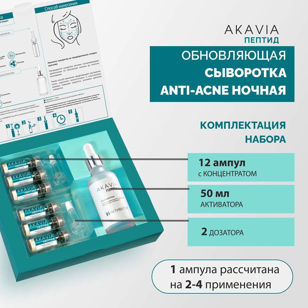 Сыворотка АКАВИЯ Anti-Аcne ночная с кислотами - фото 12