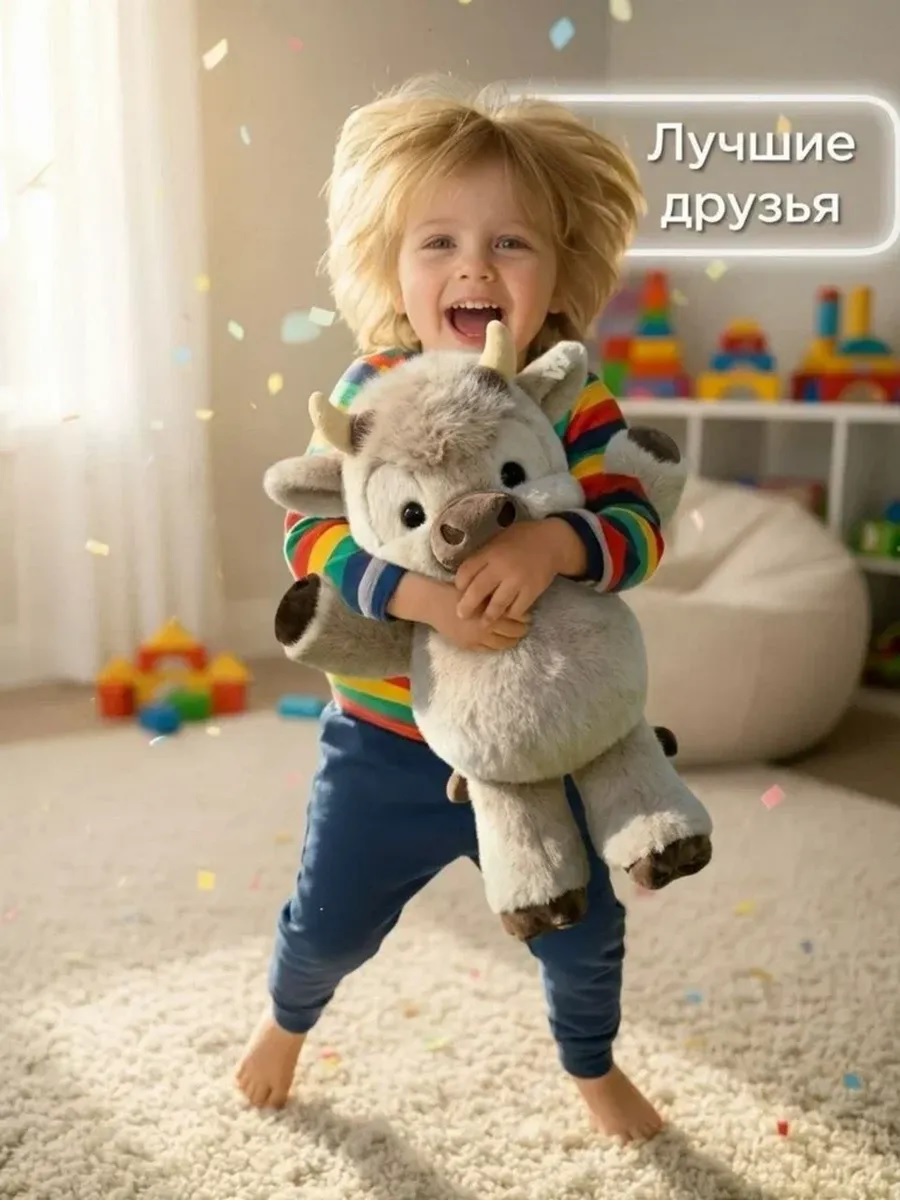 Мягкая игрушка ТОТОША Бегущий теленок 45 см - фото 8