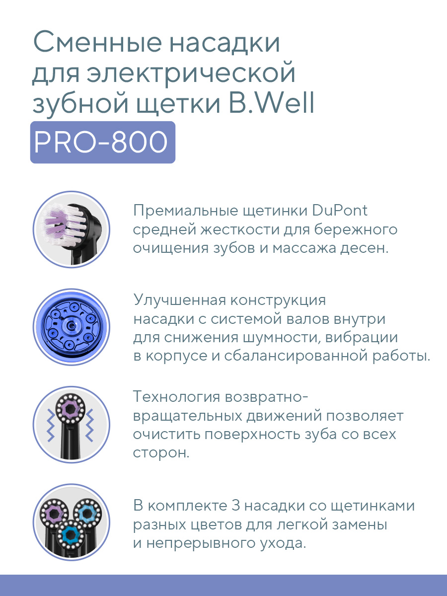 Насадка электрическая B.Well 3 шт. - фото 2