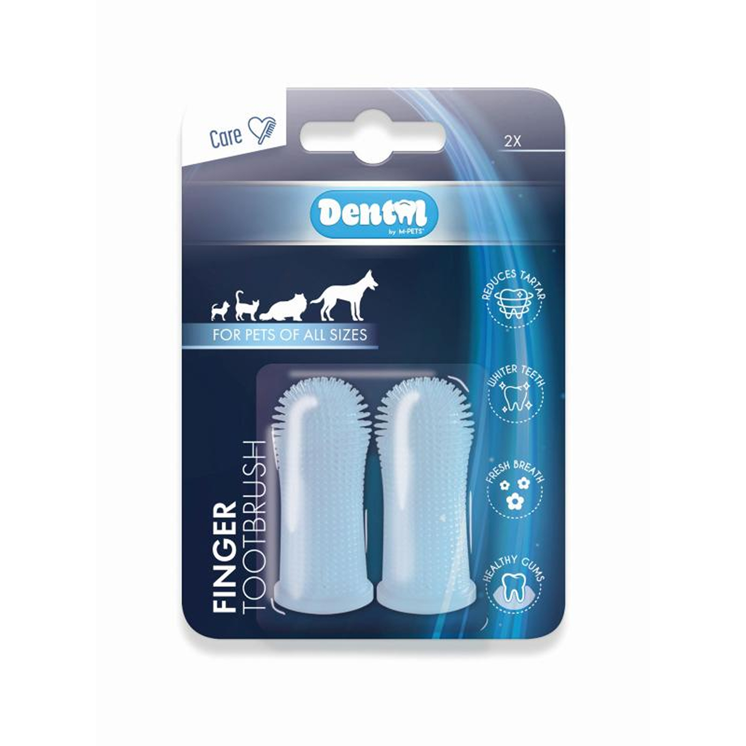 Зубная щетка-напальчник для животных M-PETS 360 градусов 2шт - фото 1