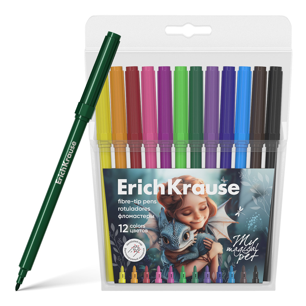 Фломастеры ErichKrause 12 шт. - фото 1