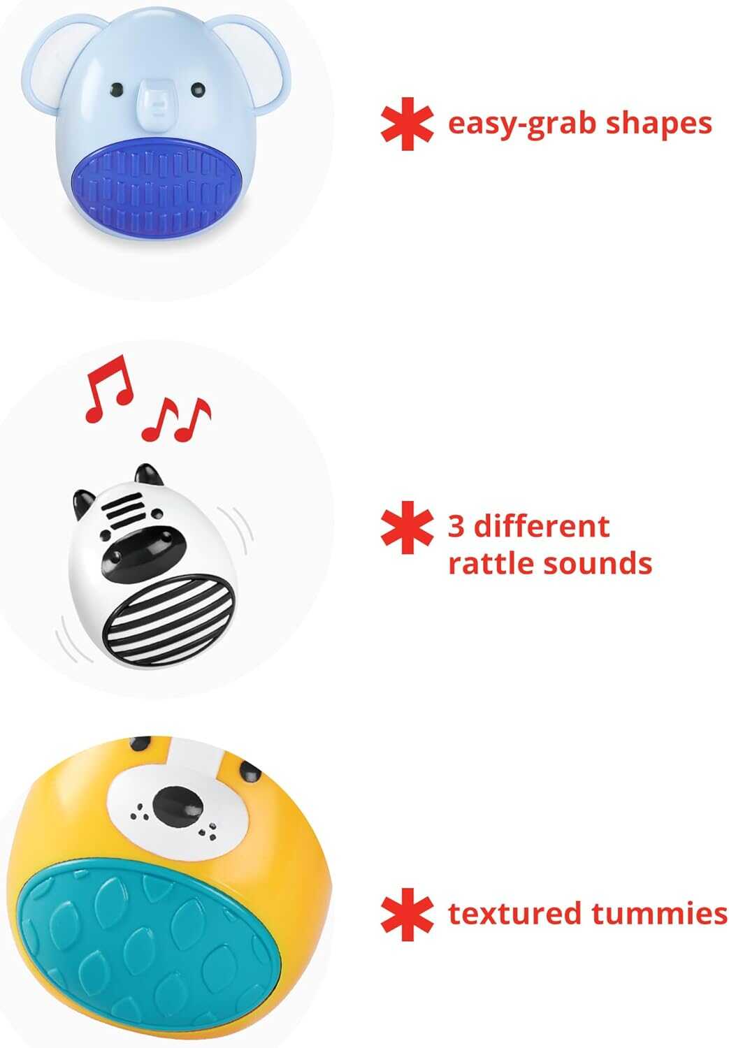 Игрушка Skip Hop погремушка для новорожденного набор Трио - фото 2