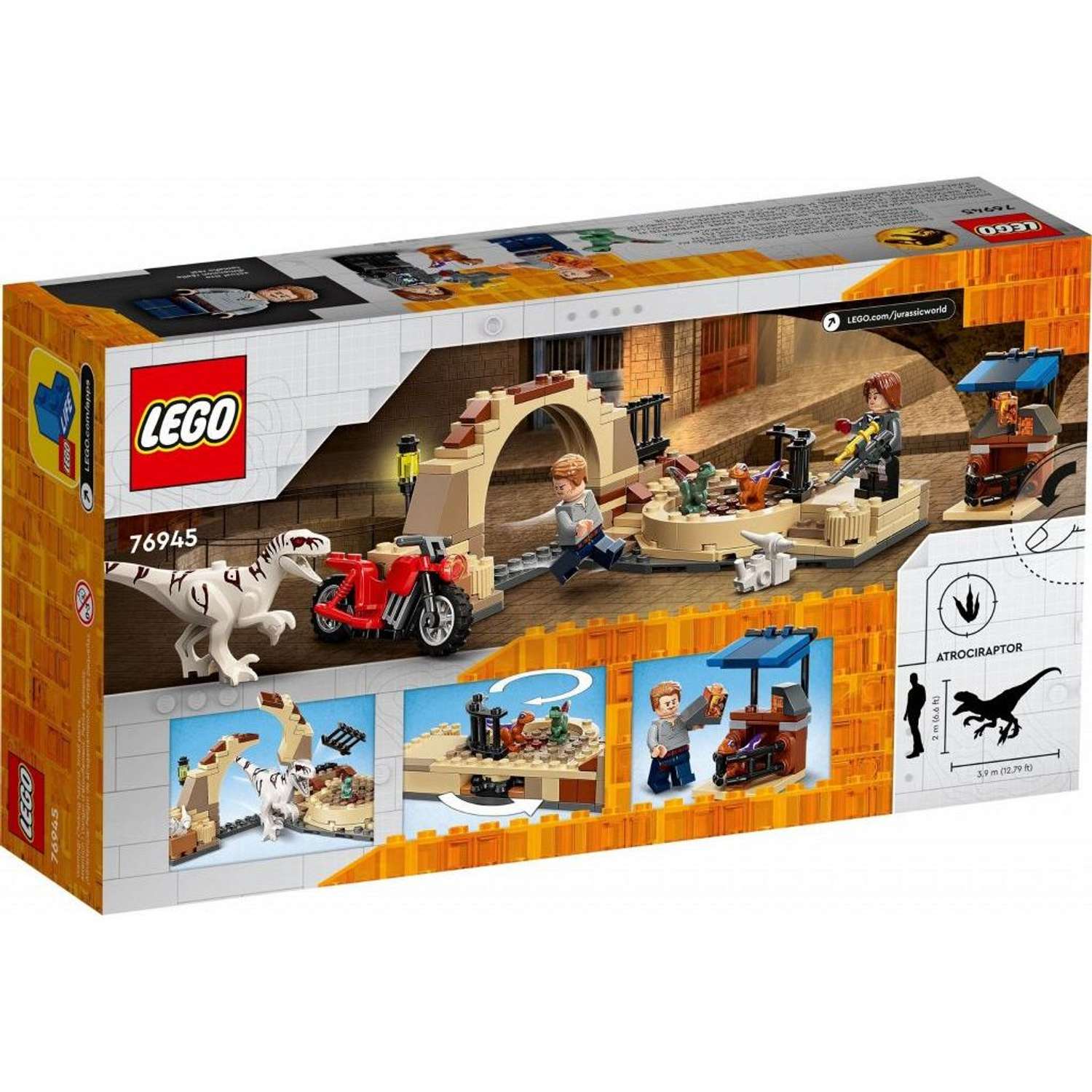 Конструктор LEGO Jurassic World Атроцираптор погоня мотоцикла блочный - фото 7