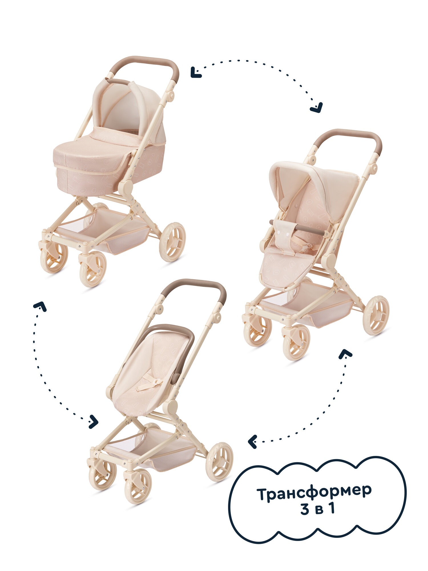 Коляска 3 в 1 для кукол Junion 123509.9636J-2 - фото 3