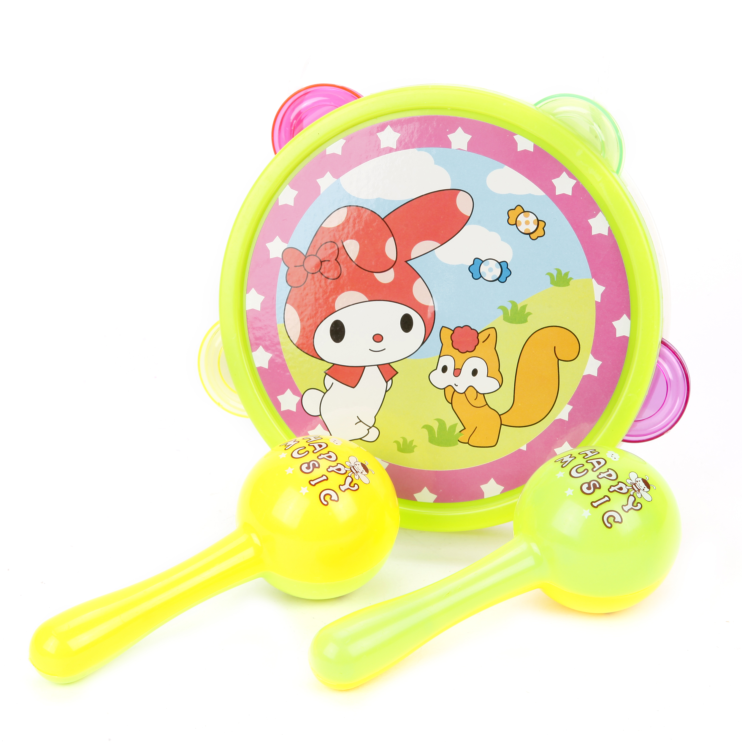 Игрушка музыкальная Наша Игрушка бубен, маракас - фото 1