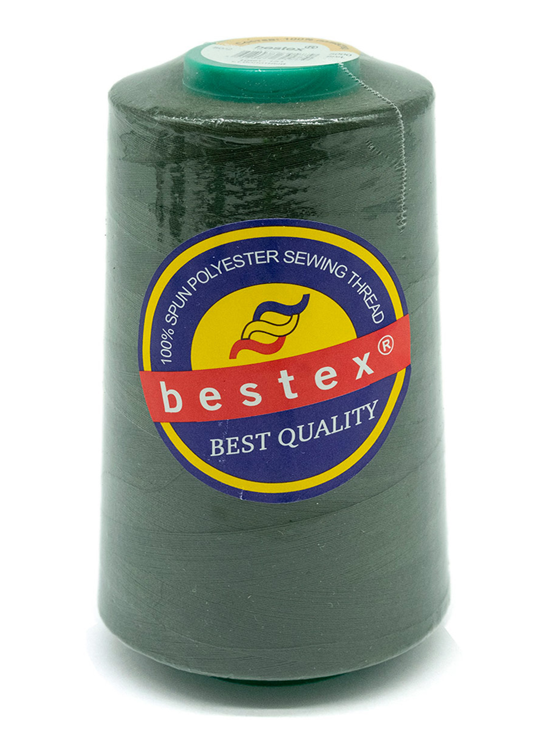 Нитки Bestex промышленные для тонких тканей для шитья 50/2 5000ярд 1 шт 151 темный болотный - фото 5