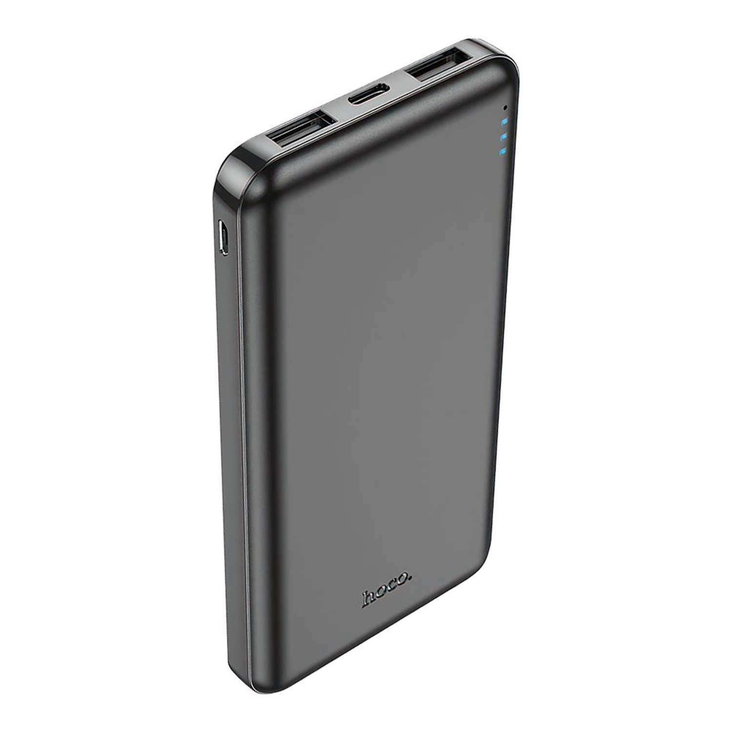 Внешний АКБ hoco J100 High-ranking 10000mAh 2xUSB 1xUSB-C 2.1А Li-Pol черный - фото 1