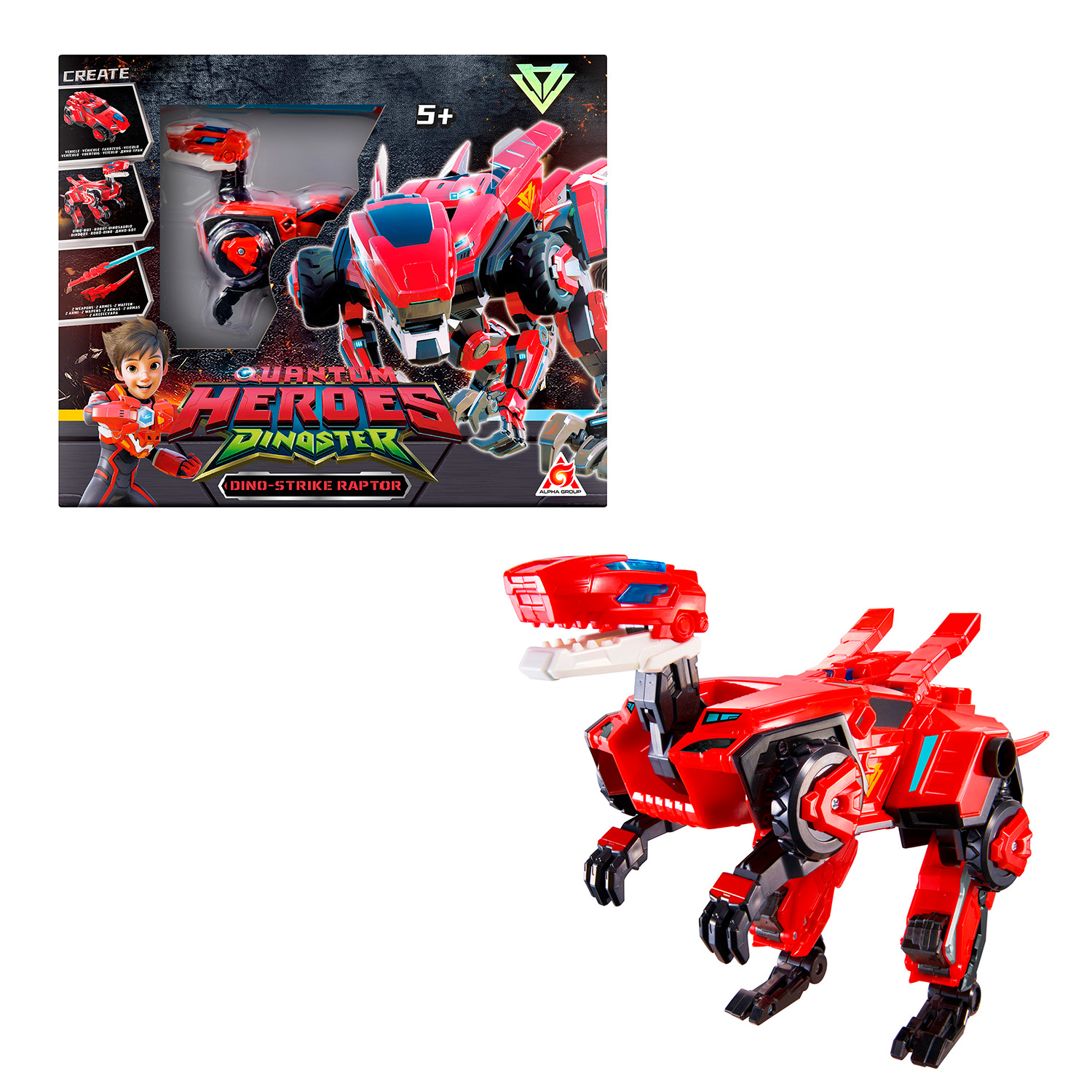 Игровой набор Dinoster 4-в-1 Дино-бот Раптор Страйк - фото 1