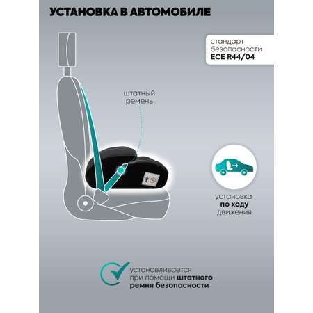 Автокресло Indigo Ground Plus т.-серый, черный 3 (22-36 кг) серый