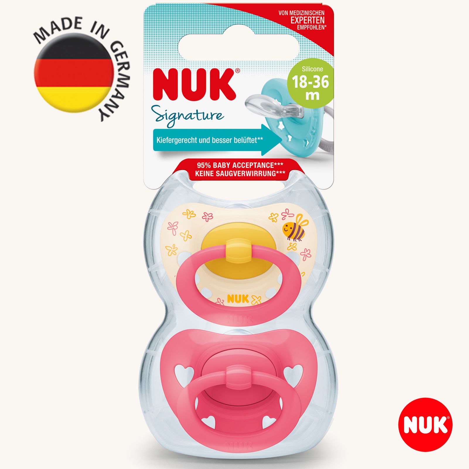 Пустышка Nuk силикон ортодонтическая от 18 мес. 2 шт. - фото 1