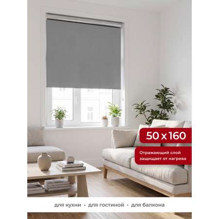 Рулонная штора GARDEN Blackout silver цвет светло-серый размер 50х160