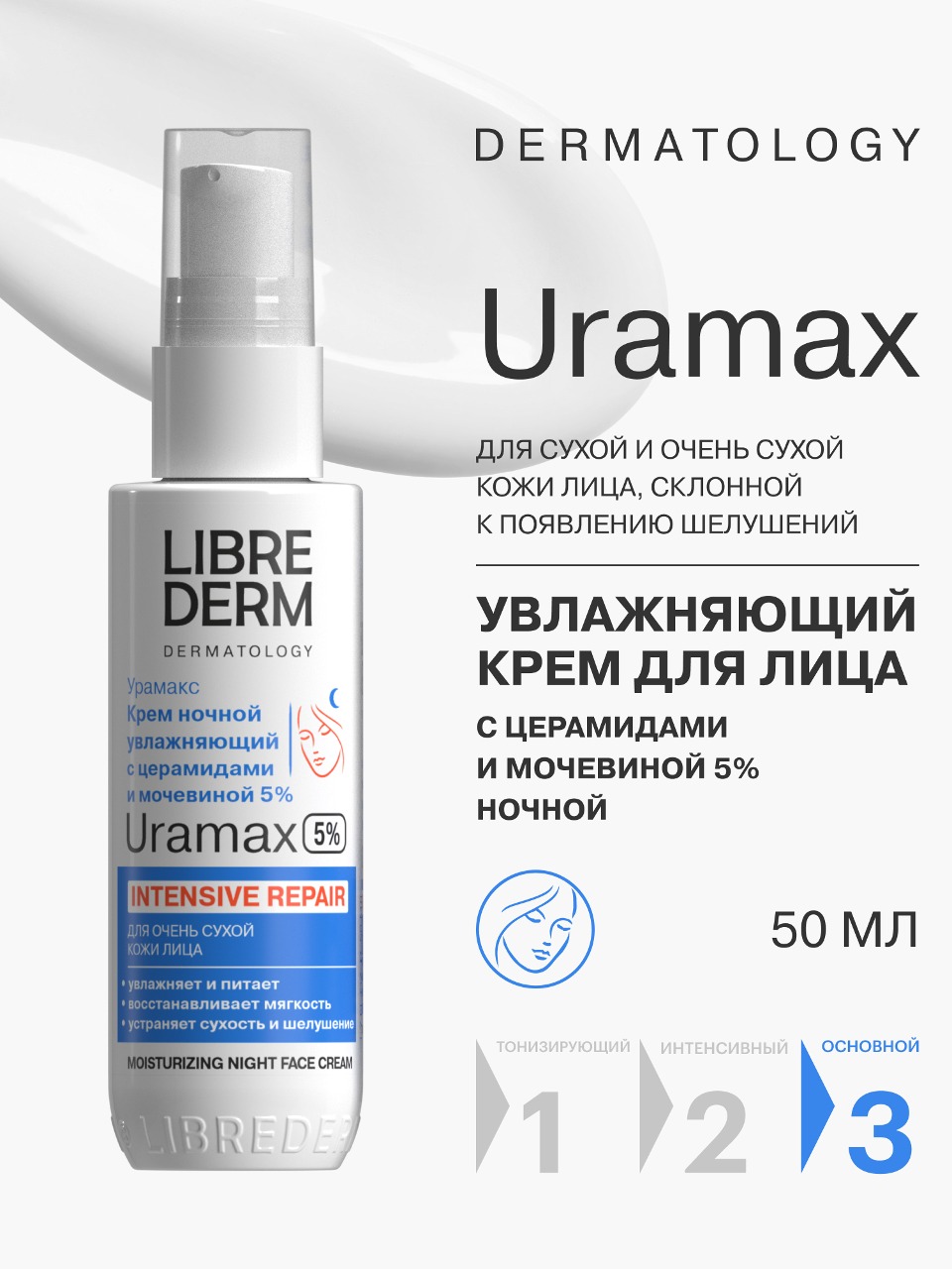 Крем Librederm URAMAX для лица ночной 50 мл - фото 1