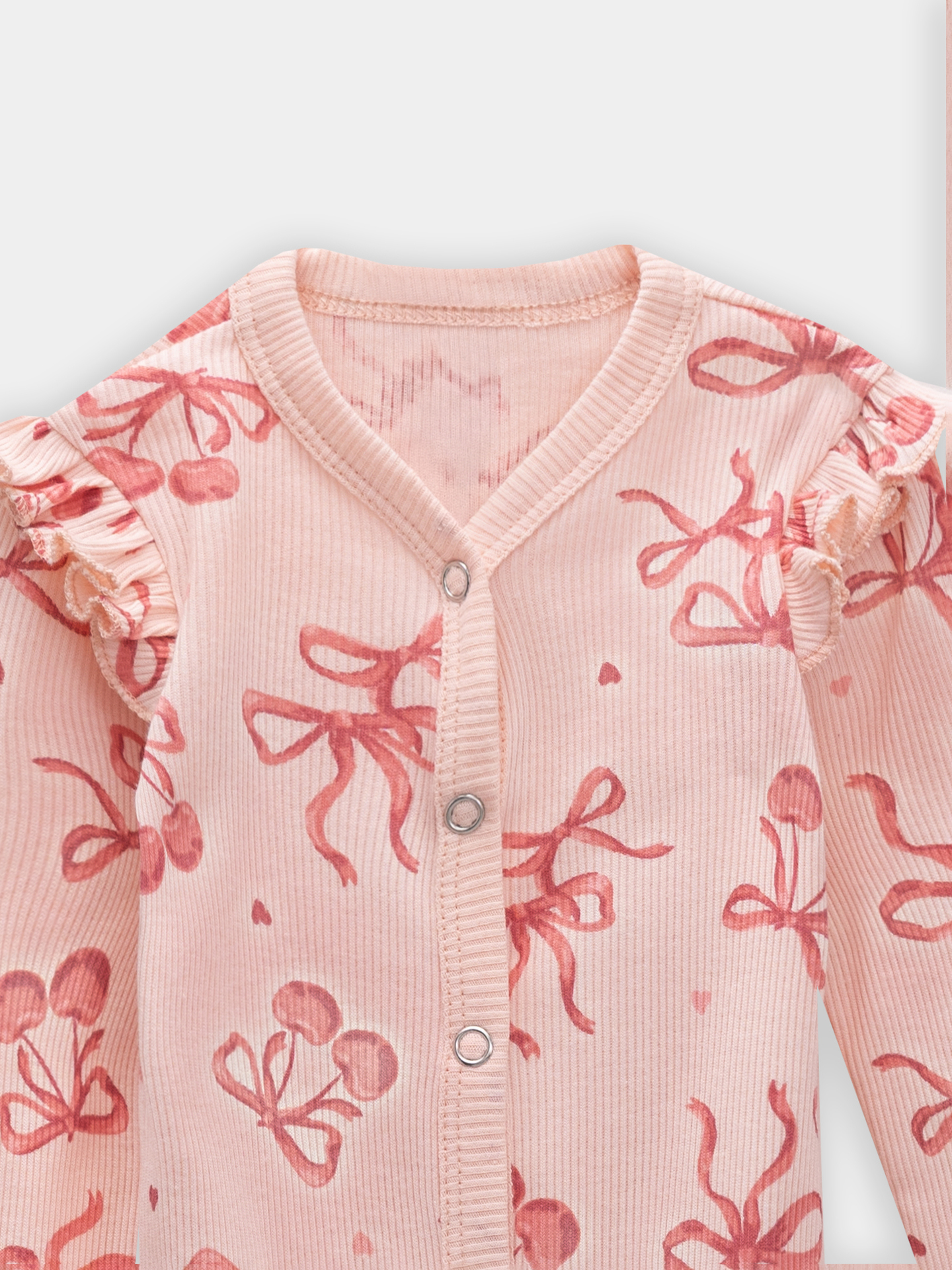 Комбинезон 2 шт Mark Formelle (Марк Формэль) 14007-2/сердечки на белоснежном +бантики на персике - фото 6