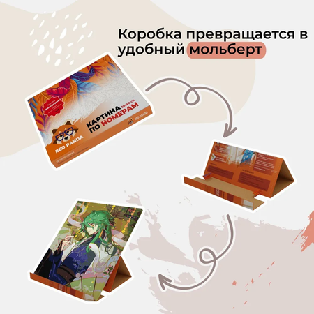 Картина по номерам Red Panda Байджу - genshin impact
