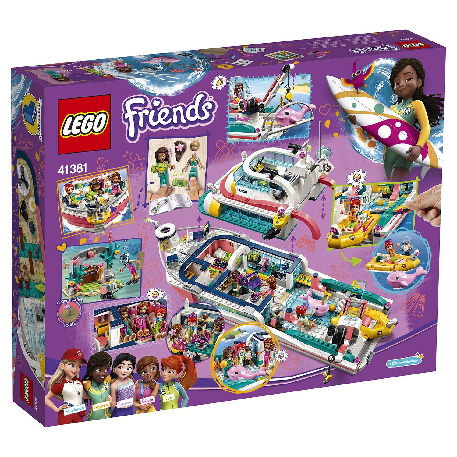 Конструктор LEGO Friends Катер спасательных операций блочный - фото 3