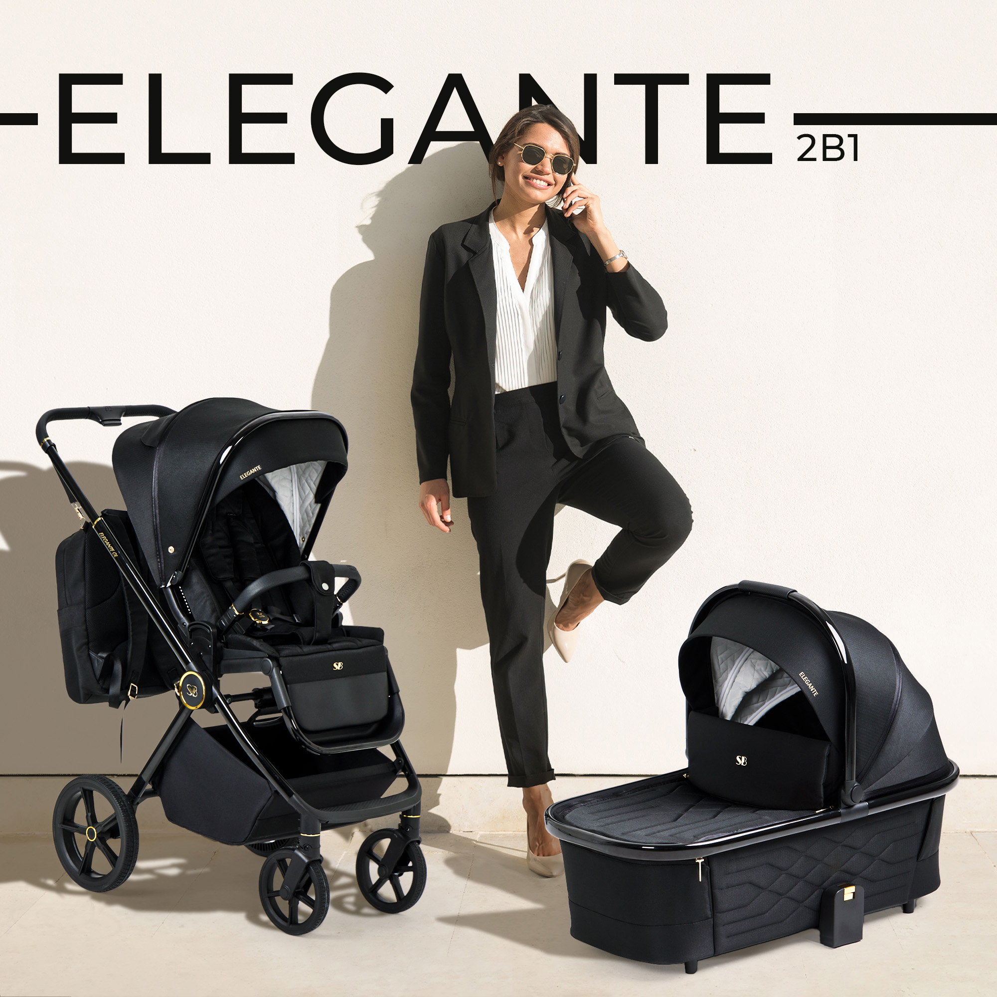Коляска 2в1 Sweet Baby Elegante Black черный - фото 1