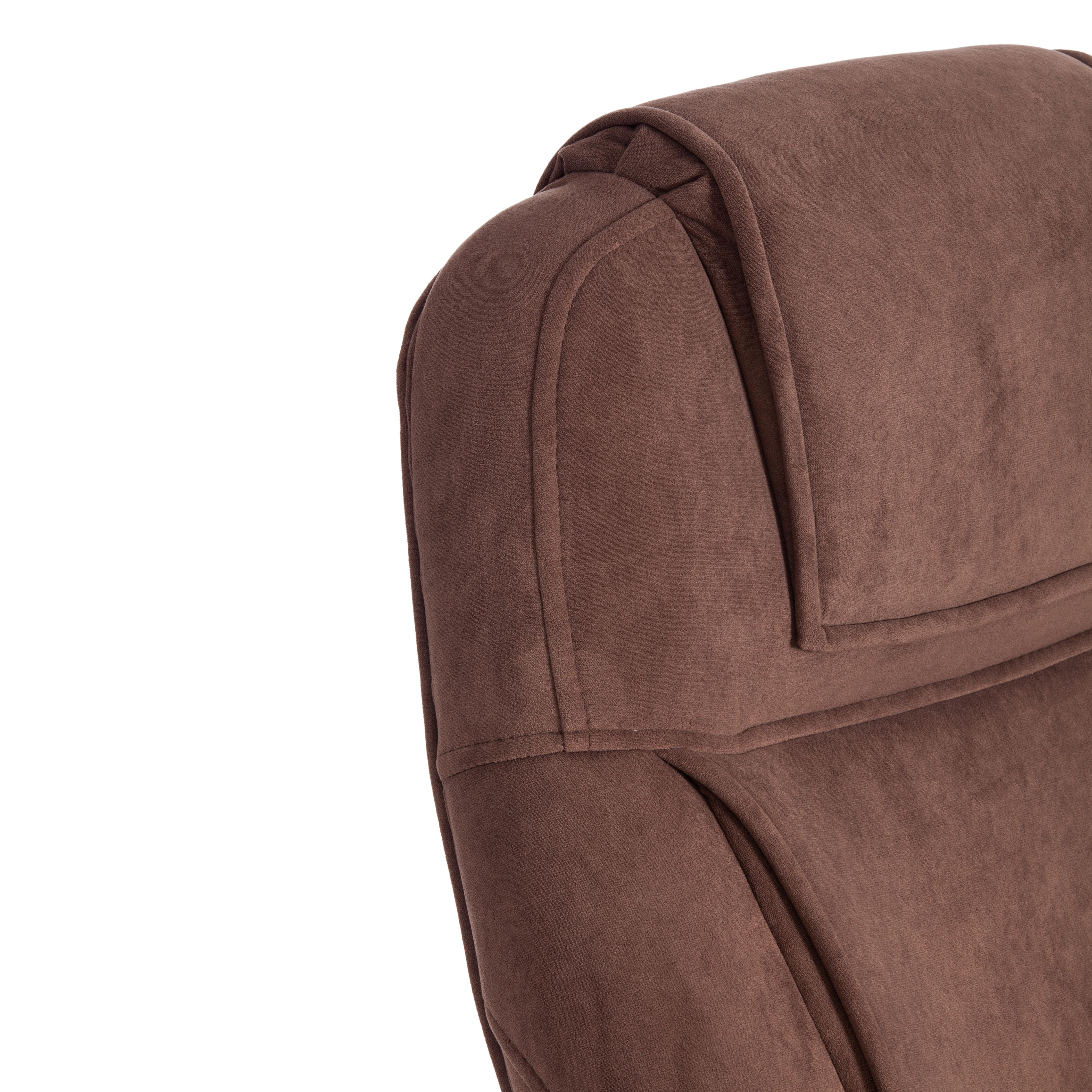 Компьютерное кресло TETCHAIR Бергамо хром флок коричневый - фото 15