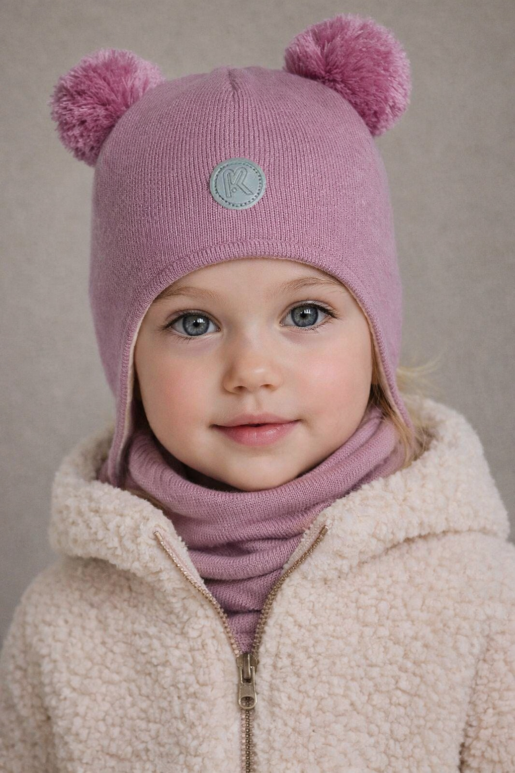 Шапка и снуд ПриКиндер U-Sp22529 Цвет: Розовый - фото 1