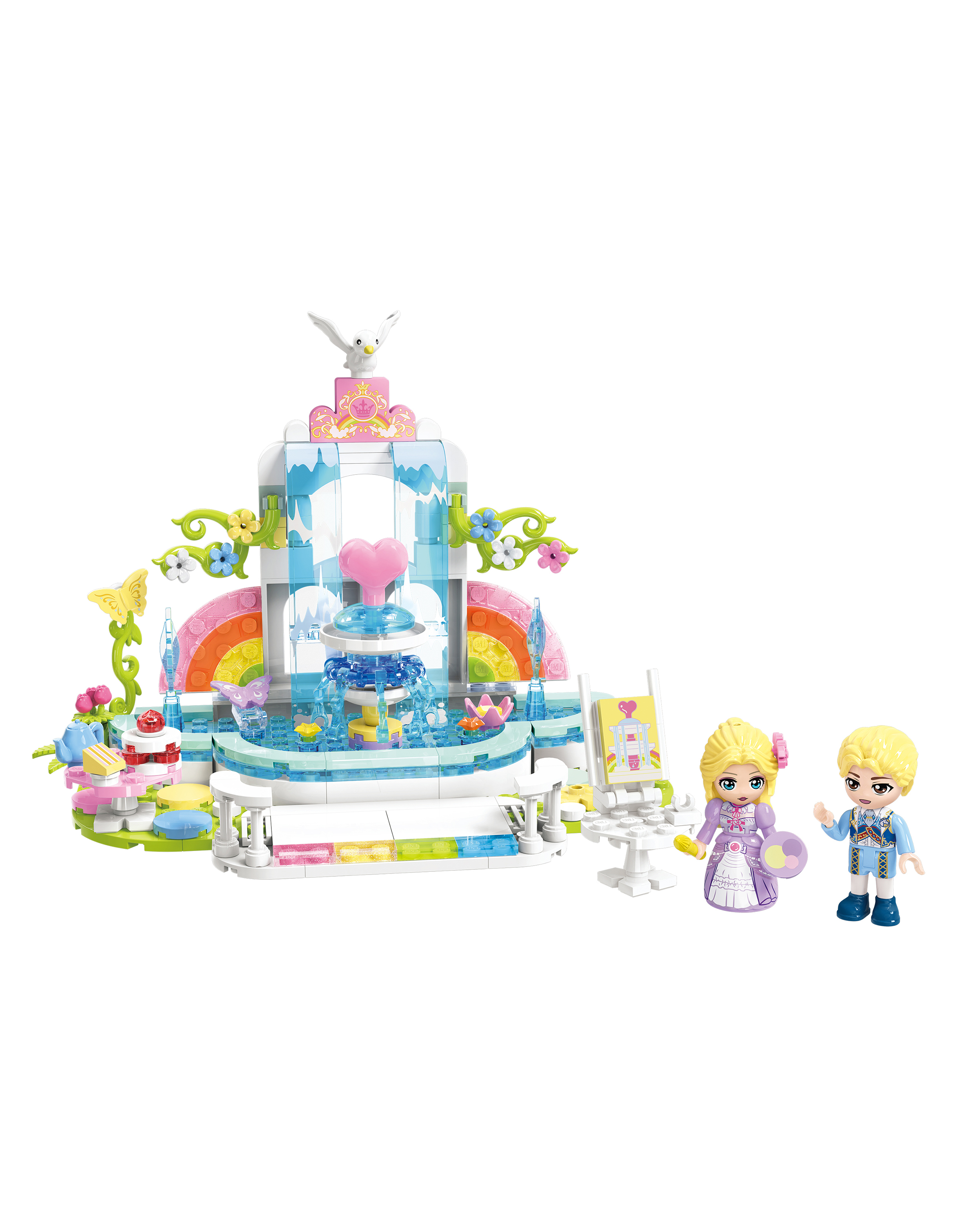 Конструктор QMAN Дворик с фонтаном 221 дет. - фото 1