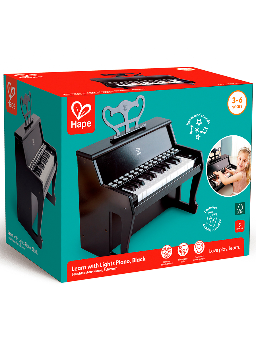 Игрушка музыкальная Hape Пианино черное детское пианино - фото 13
