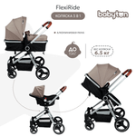 Коляска 3в1 Babyton Flexi Ride Black-Beige
