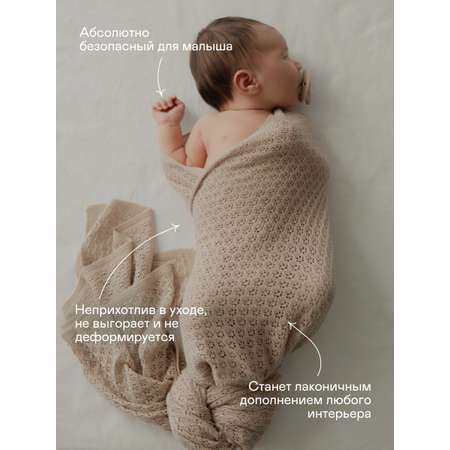 Плед-пеленка Loomknits Бежевый 100х100см
