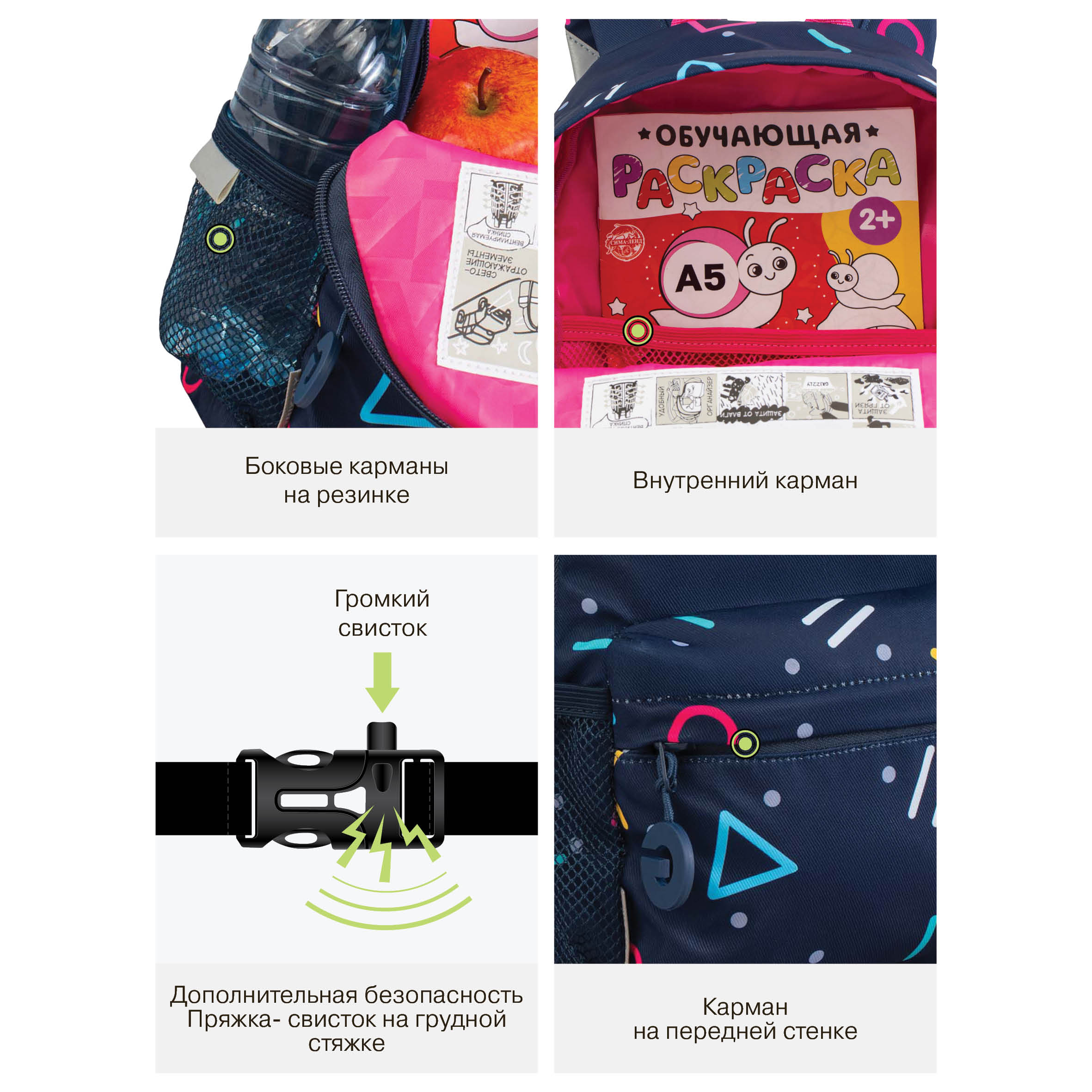 Рюкзак дошкольный Grizzly Геометрия - фото 12