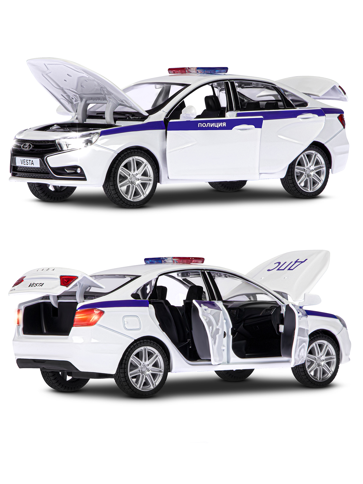Полицейская машина АВТОпанорама LADA Vesta 1:24 JB1251151 - фото 8