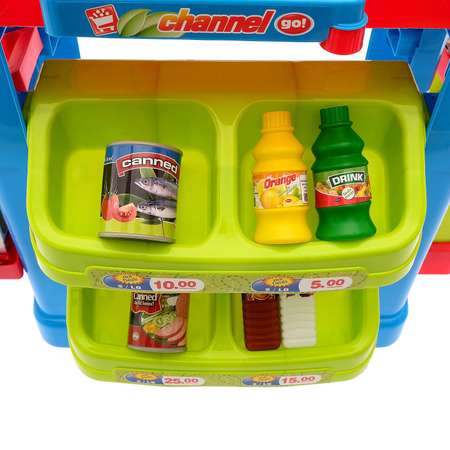 Игровой набор Sima-Land тележки и корзинки, касса, продукты, прилавок