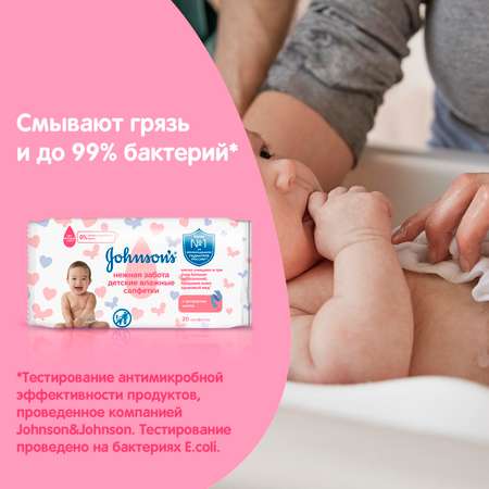 Влажные салфетки Johnsons 20 шт.