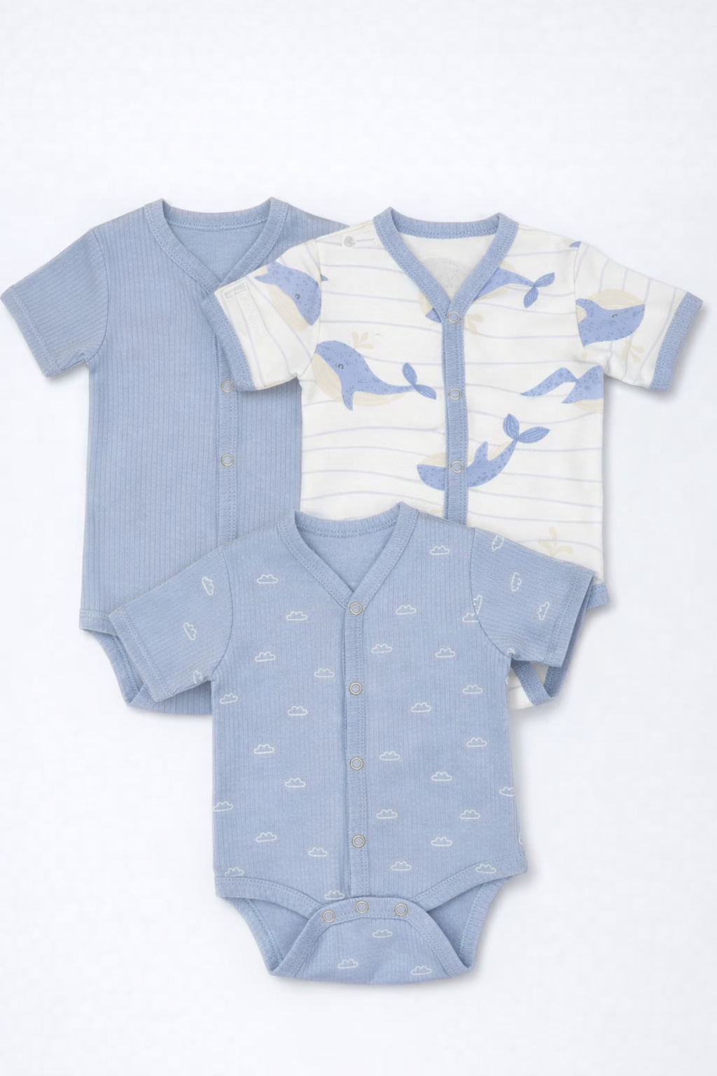 Боди 3 шт Супер Пупс нбр/3пр/бд/sk23/рубчик/морскаясказка - фото 1