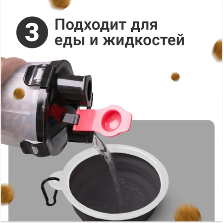 Силиконовая складная миска ZDK для кошек и собак черная