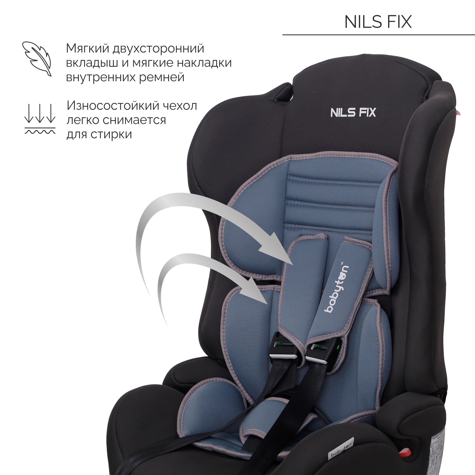 Автокресло Babyton Nils FIX I/II/III Isofix 1/2/3 (9-36 кг) - фото 12