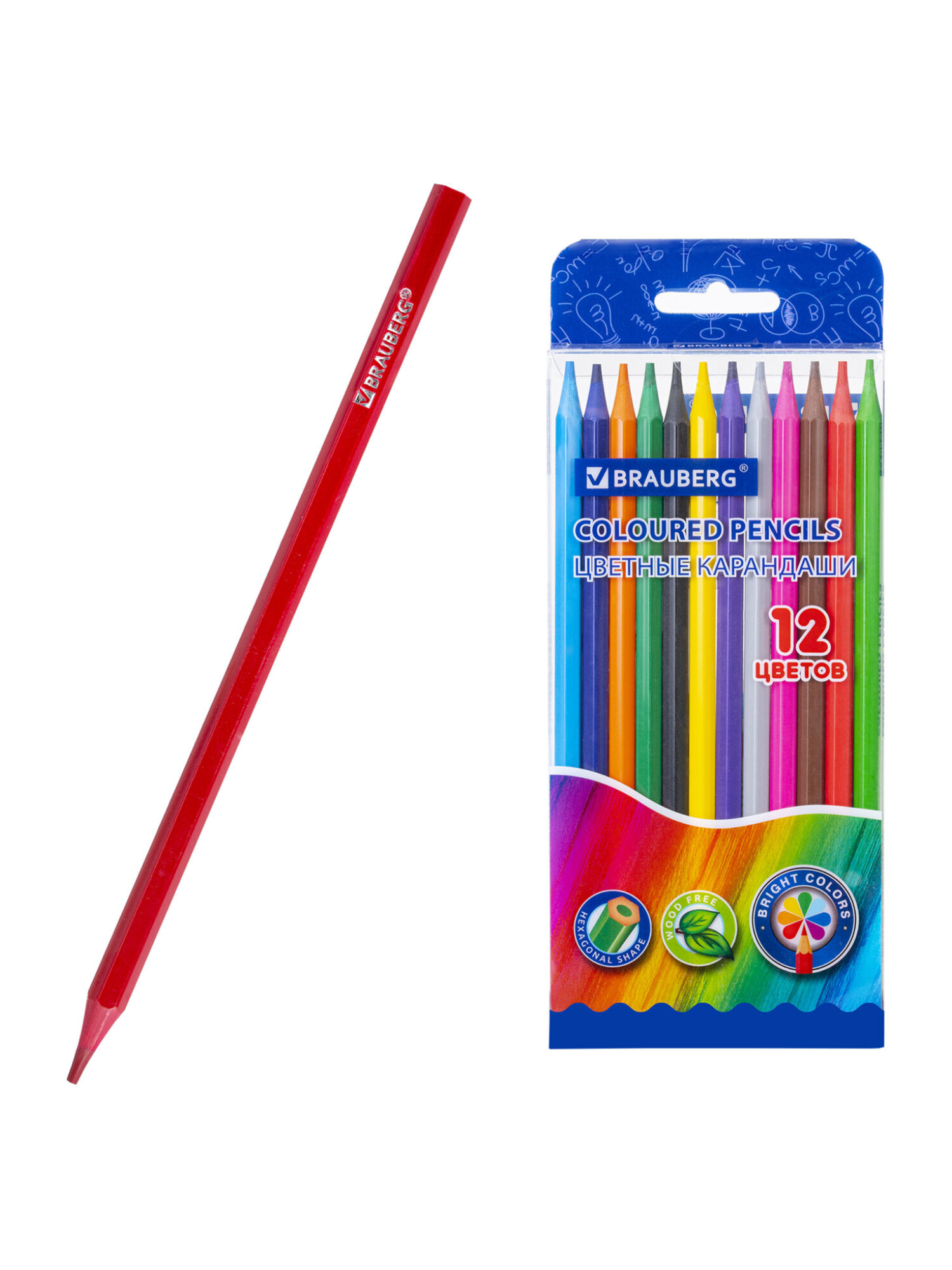 Карандаши цветные Brauberg 12 шт. - фото 2