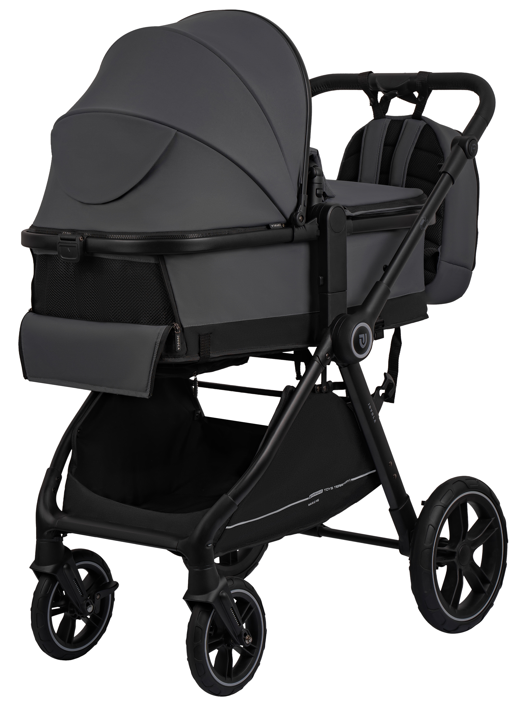 Коляска трансформер JOVOLA Truck, перекидная ручка серый - фото 3